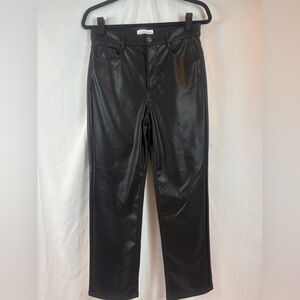 LOFT‎ Faux Leather Black Straight Leg Pants SKU 11